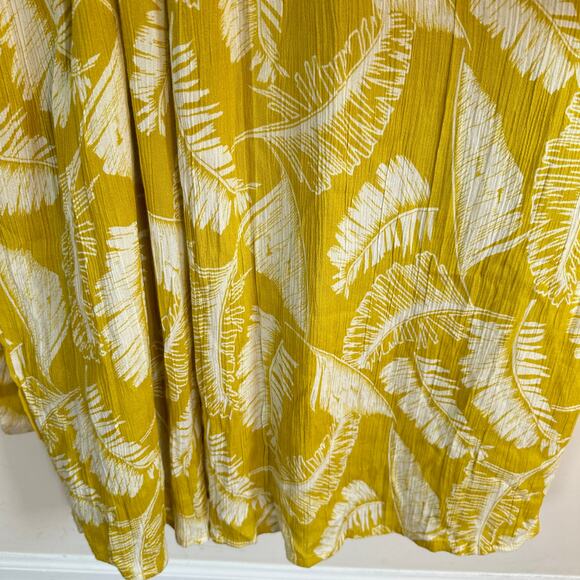 Sim & Sam Maxi Dress Boho Women’s XS Yellow Tropical Belted Surplice Neck Lined - Picture 6 of 12